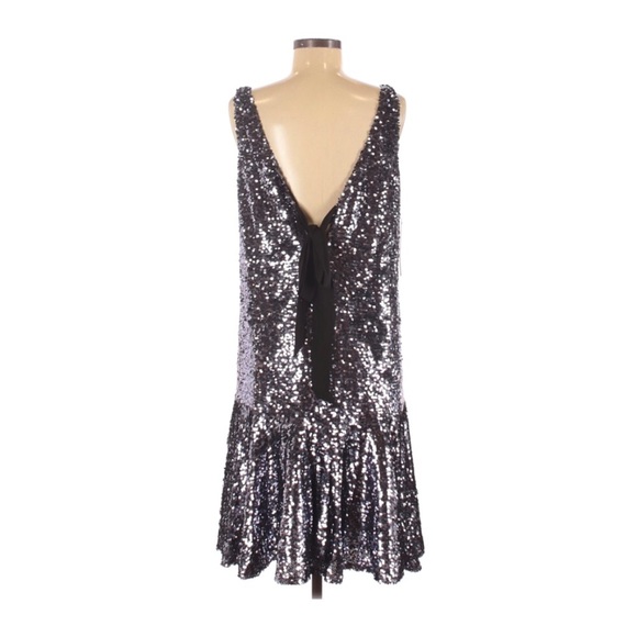 Anthropologie SP NWT Sybil Sequined Bow Back Dress - Picture 4 of 9